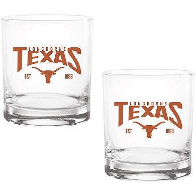 Texas Longhorns Two-Pack 14oz. Established Rocks Glass Set