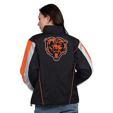 Women's Starter Black/Orange Chicago Bears Thursday Night Gridiron Half-Zip Jacket