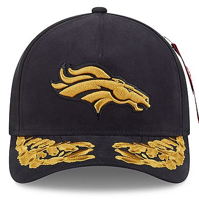 Men's New Era x Alpha Industries Black Denver Broncos A-Frame 9FORTY Adjustable Hat