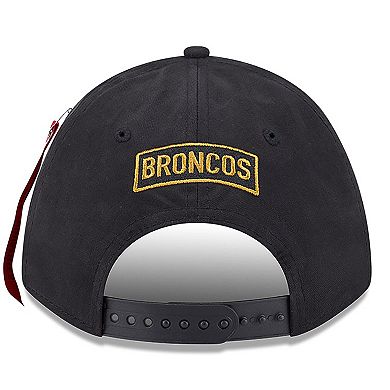 Men's New Era x Alpha Industries Black Denver Broncos A-Frame 9FORTY Adjustable Hat