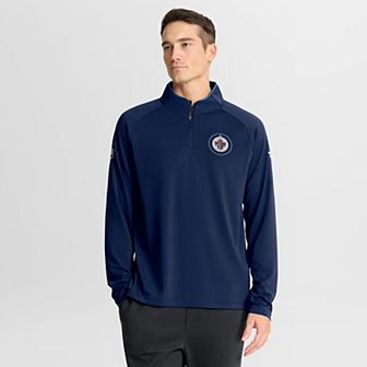 Men's Fanatics Navy Winnipeg Jets Authentic Pro Rink Training Quarter-Zip Pullover