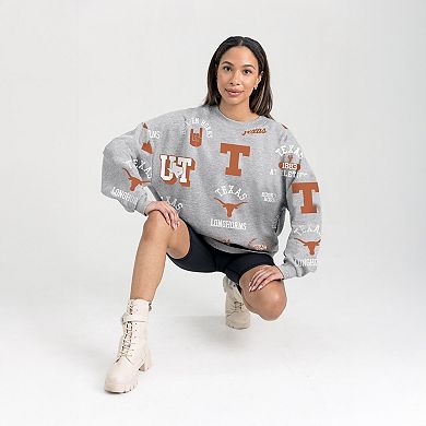 Women's Gameday Couture Gray Texas Longhorns Always on Repeat Fleece Sweatshirt
