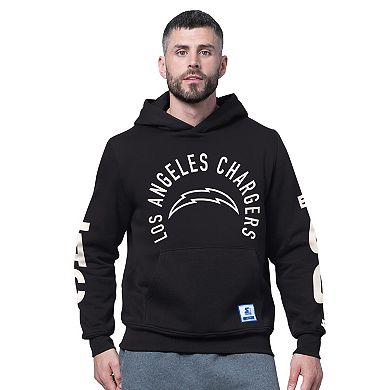 Men's Starter Black Los Angeles Chargers Handoff Fleece Hoodie Sweatshirt