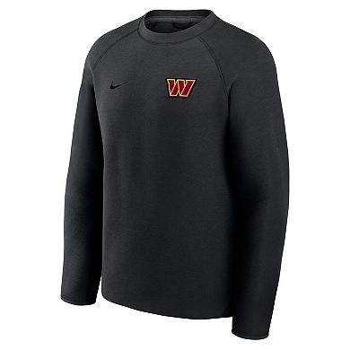 Men's Nike Black Washington Commanders Tech Fleece Raglan Sweatshirt