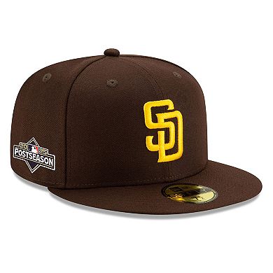 Men's New Era Brown San Diego Padres 2025 MLB Postseason Side Patch 59FIFTY Fitted Hat