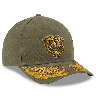 Men's New Era x Alpha Industries Olive Chicago Bears A-Frame 9FORTY Adjustable Hat