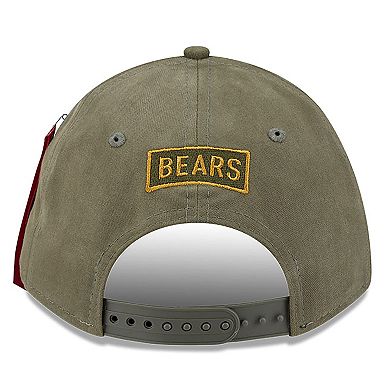 Men's New Era x Alpha Industries Olive Chicago Bears A-Frame 9FORTY Adjustable Hat