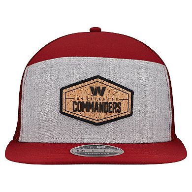 Men's New Era Gray/Burgundy Washington Commanders Cork Split Panel 9FIFTY Trucker Snapback Hat
