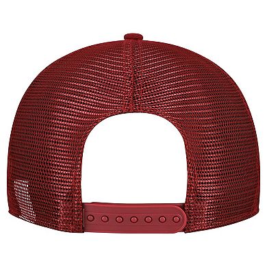 Men's New Era Gray/Burgundy Washington Commanders Cork Split Panel 9FIFTY Trucker Snapback Hat