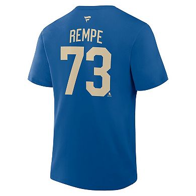 Men's Fanatics Matt Rempe Blue New York Rangers Authentic Stack Name & Number T-Shirt