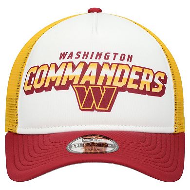 Youth New Era White/Burgundy Washington Commanders Streak 9FORTY A-Frame Adjustable Hat