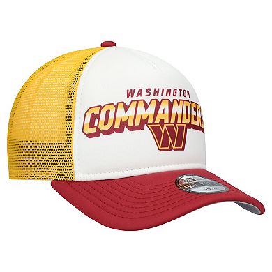 Youth New Era White/Burgundy Washington Commanders Streak 9FORTY A-Frame Adjustable Hat