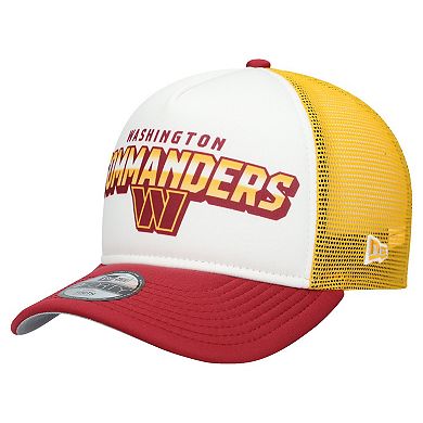 Youth New Era White/Burgundy Washington Commanders Streak 9FORTY A-Frame Adjustable Hat