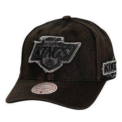 Men's Mitchell & Ness Black Los Angeles Kings Downtown Snow Wash Pro-Crown Adjustable Hat