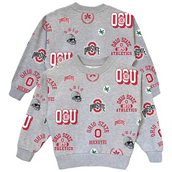 Girls Youth Gameday Couture Gray Ohio State Buckeyes Always On Repeat Pullover Sweatshirt
