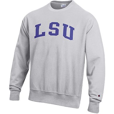Men's Champion Gray LSU Tigers Reverse Weave Fleece Sweatshirt
