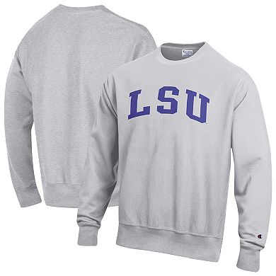 Men's Champion Gray LSU Tigers Reverse Weave Fleece Sweatshirt