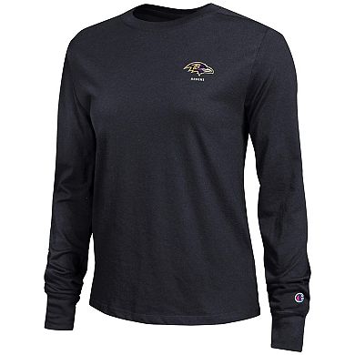 Women's Champion Black Baltimore Ravens Core Long-Sleeve T-Shirt