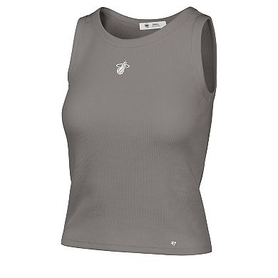 Women's '47 Gray Miami Heat Cropped Skyhook Baby Rib Tank