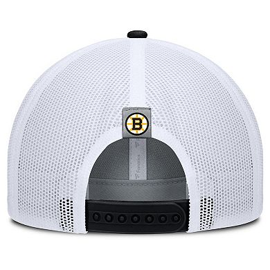 Men's Fanatics Gray/Black Boston Bruins Fundamental Adapt Trucker Adjustable Hat