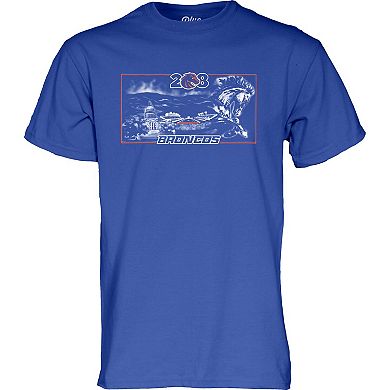 Unisex Blue 84 Royal Boise State Broncos Blue Print T-Shirt