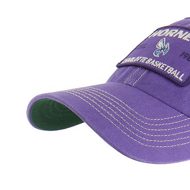 Men's '47 Purple/Tan Charlotte Hornets Wabash Patch Clean Up Adjustable Hat