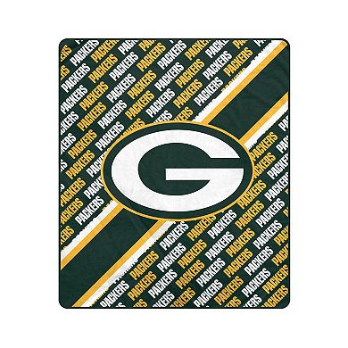 Pegasus Green Bay Packers 50" x 60" Diagonal Lined Wordmark Ultra Soft Blanket