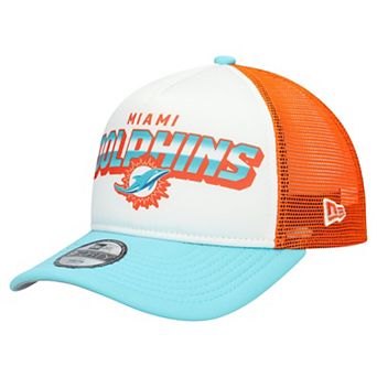 Youth New Era White/Aqua Miami Dolphins Streak 9FORTY A-Frame Adjustable Hat