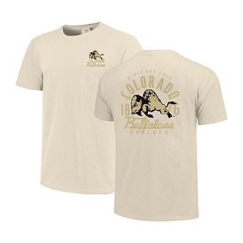 Men's Natural Colorado Buffaloes Comfort Colors Mascot Overlay Long Sleeve T-Shirt