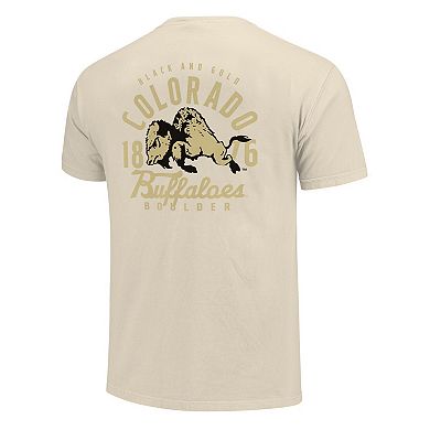 Men's Natural Colorado Buffaloes Comfort Colors Mascot Overlay Long Sleeve T-Shirt