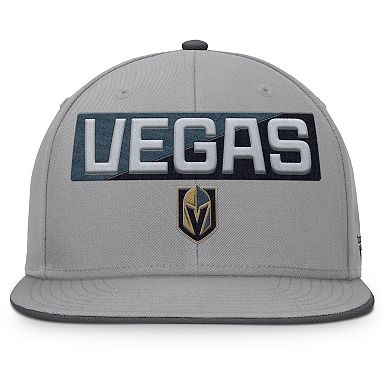 Men's Fanatics Gray Vegas Golden Knights Fundamentals Duo Split Logo Snapback Hat