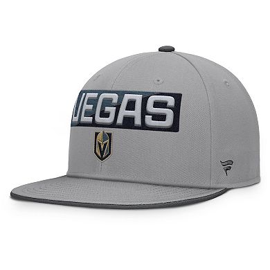 Men's Fanatics Gray Vegas Golden Knights Fundamentals Duo Split Logo Snapback Hat