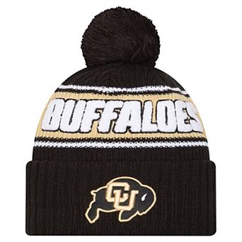 Men's New Era Black Colorado Buffaloes Bold Cuffed Knit Hat with Pom
