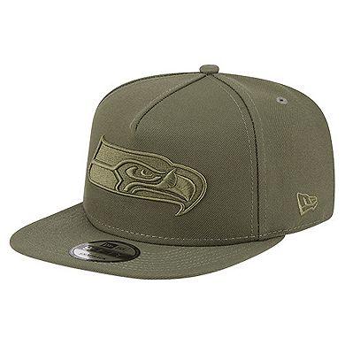 Youth New Era Olive Seattle Seahawks Color Pack A-Frame 9FIFTY Snapback Hat