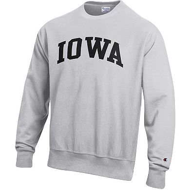 Men's Champion Gray Iowa Hawkeyes Reverse Weave Fleece Sweatshirt