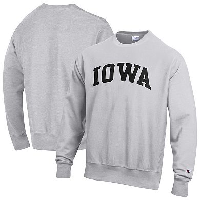 Men's Champion Gray Iowa Hawkeyes Reverse Weave Fleece Sweatshirt