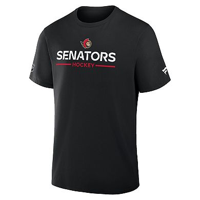 Men's Fanatics Black Ottawa Senators Authentic Pro Primary T-Shirt