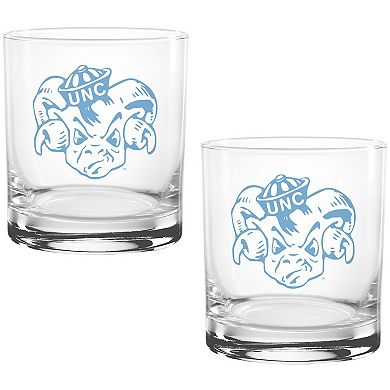 North Carolina Tar Heels Two Pack 14oz. Vault Sketch Rocks Glass Set