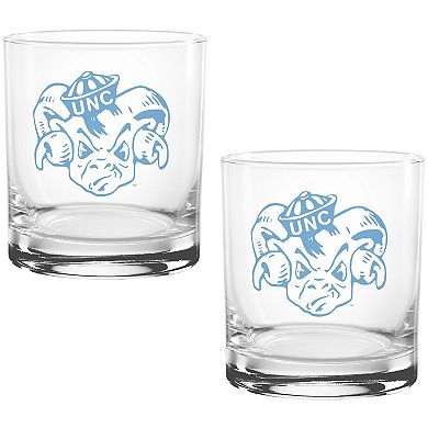 North Carolina Tar Heels Two Pack 14oz. Vault Sketch Rocks Glass Set