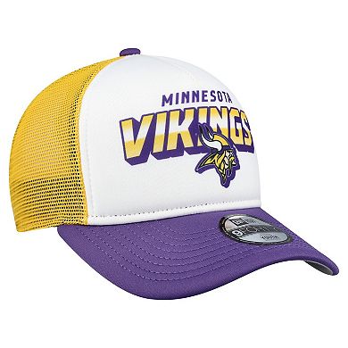 Youth New Era White/Purple Minnesota Vikings Streak 9FORTY A-Frame Adjustable Hat