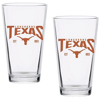 Texas Longhorns Two-Pack 16oz. Established Pint Glass Set
