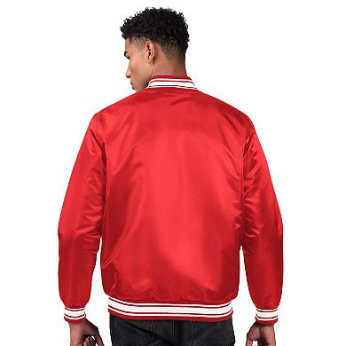 Men's Starter Red Wisconsin Badgers Core Satin Varsity Full-Snap Jacket