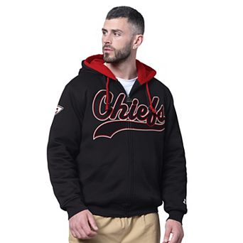Men's Starter Black Kansas City Chiefs Big Shot Full-Zip Double Hoodie