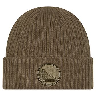 Men's New Era Olive Golden State Warriors Color Pack Cuffed Knit Hat