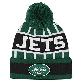 Youth Outerstuff Green New York Jets Go Fast Cuffed Knit Hat with Pom