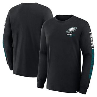 Men's Fanatics Black Philadelphia Eagles Big & Tall Clock Management Legacy Long Sleeve T-Shirt