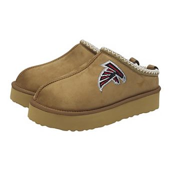 Women's Cuce Tan Atlanta Falcons Chestnut Slip On Boots with Crystal Logo