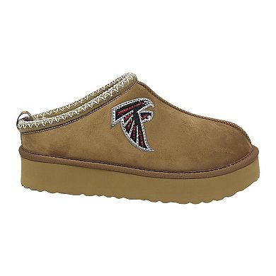 Women's Cuce Tan Atlanta Falcons Chestnut Slip On Boots with Crystal Logo