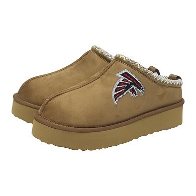 Women's Cuce Tan Atlanta Falcons Chestnut Slip On Boots with Crystal Logo