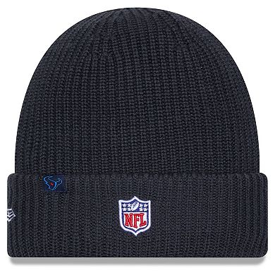 Men's New Era Charcoal Houston Texans 2025 Sideline Cold Weather Cuffed Knit Hat